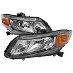 Spec-D 12-13 Honda Civic 2DR/ 12-15 Civic 4DR Crystal Headlights Black