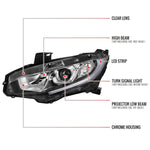 Spec-D 16-21 Honda Civic Projector Headlights OEM Style Chrome