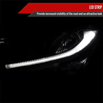 Spec-D 16-21 Honda Civic Headlights LED Strip OEM Style Black/Smoked