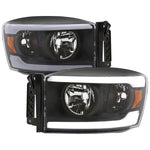 Spec-D 06-08 Ram 1500 2500 3500 Headlights LED Tube OEM Style Black