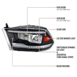 Spec-D 09-18 Ram 1500/10-18 Ram 2500 3500 Sequetial Headlights Black