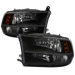 Spec-D 09-18 Ram 1500/2500/3500 Headlights OEM Quad Style Black Clear