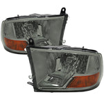 Spec-D 10-18 Ram 1500 2500 3500 Ram Classic Headlights OEM Quad Smoked