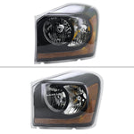 Spec-D 04-06 Dodge Durango Headlights OEM Style Black Amber