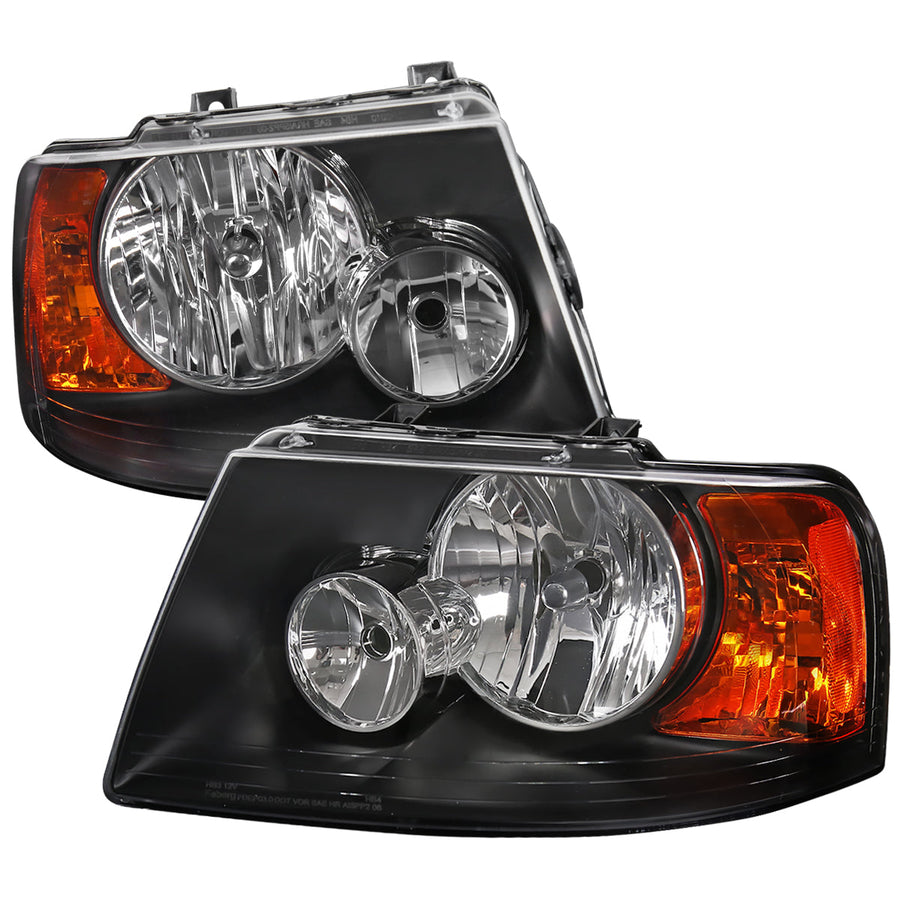 Spec-D 03-07 Ford Expedition Headlights OEM Style Black Amber