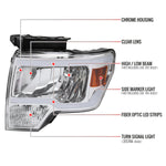Spec-D 09-14 Ford F-150 LED Tube Headlights OEM Style Chrome