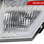 Spec-D 09-14 Ford F-150 LED Bar Headlights Amber Reflector Chrome