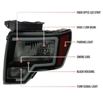 Spec-D 09-14 Ford F-150 Headlights OEM Style Amber Black/Smoked