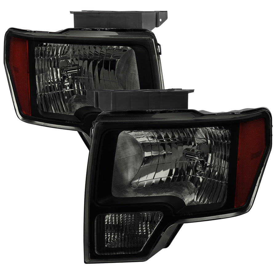Spec-D 09-14 Ford F-150 Headlights OEM Style Black/Smoked Lens