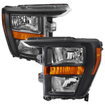 Spec-D 21-23 Ford F-150 Headlights OEM Style Halogen Black/Clear