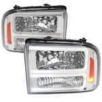 Spec-D 05-07 Ford F-250 F-350 Headlights Projector Chrome/Clear G3