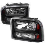 Spec-D 05-07 F250/F350/F450/F550/Excursion Headlights Matte Black