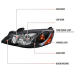 Spec-D 05-10 Pontiac G6 Headlights OEM Style Amber Reflectors Black