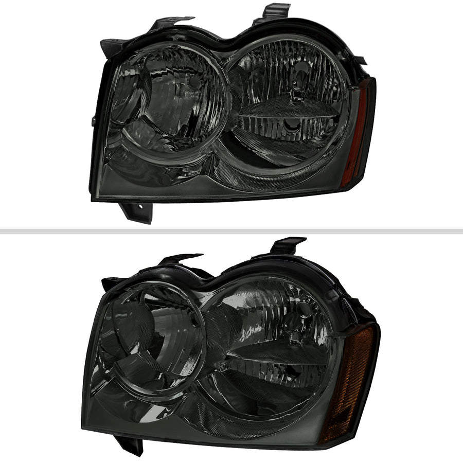 Spec-D 05-07 Jeep Grand Cherokee OE Style Chrome/ Smoked Headlights