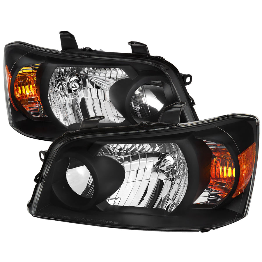 Spec-D 04-07 Toyota Highlander Headlights OEM Style Black/Clear