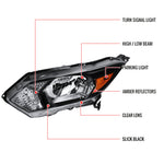 Spec-D 16-18 Honda HR-V Crystal Headlights Amber Reflectors Black