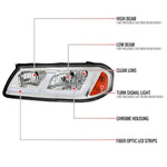 Spec-D 00-05 Chevy Impala Headlights LED Bar OEM Style Chrome