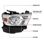 Spec-D 19-24 Ram 1500 Passenger Headlight Chrome Replacement