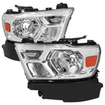 Spec-D 19-24 Ram 1500 Headlights Factory Style Chrome Amber Reflector