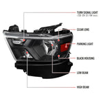 Spec-D 19-24 Ram 1500 Driver Headlight Black/Clear Replacement