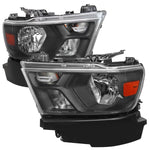 Spec-D 19-24 Ram 1500 Headlights OEM Style Amber Reflectors Black
