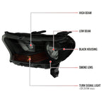 Spec-D 19-22 Ranger XL/XLT OE Style Halogen Black /Smoked Headlights