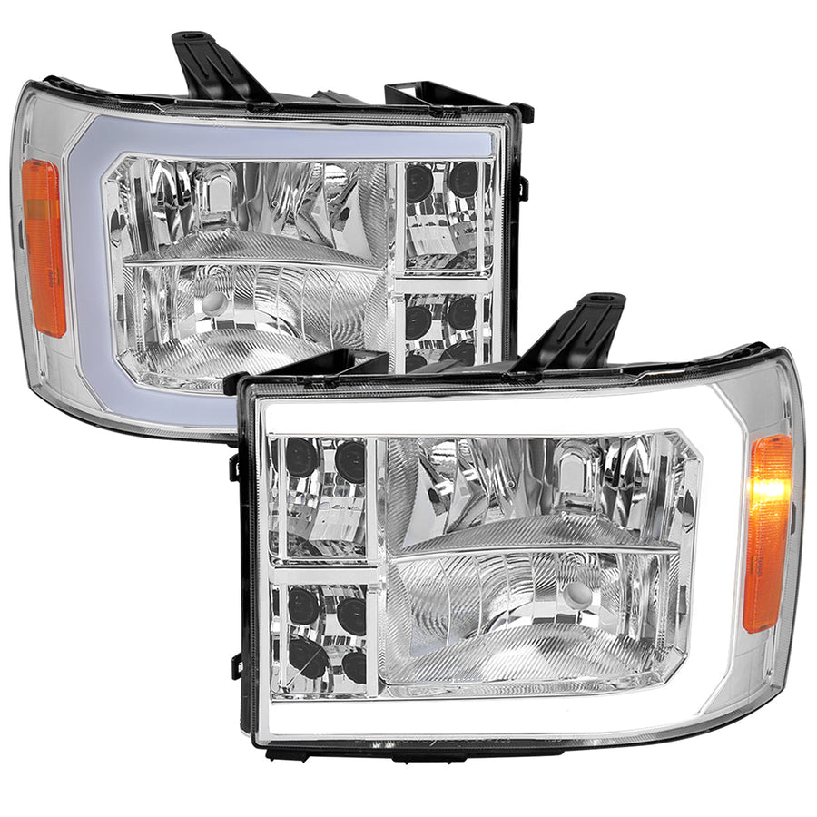 Spec-D 07-13 GMC Sierra 1500/07-14 1500HD 2500HD 3500HD Bar Headlights