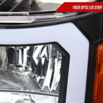 Spec-D 07-13 GMC Sierra 1500/2500/3500 LED Bar OE Style Headlights Blk