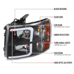 Spec-D 07-13 Silverado 1500/ 07-14 2500HD 3500HD Headlights Black