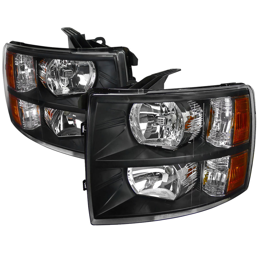 Spec-D 07-13 Silverado 1500/ 07-14 2500HD 3500HD Bar Headlights Black