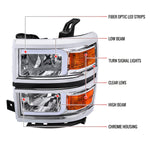 Spec-D 14-15 Chevy Silverado 1500 LED Bar OE Style Headlights Chrome