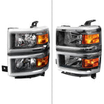 Spec-D 14-15 Chevy Silverado 1500 Headlights OEM Style Black
