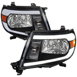 Spec-D 05-11 Tacoma Headlights LED Bar OEM Style Black
