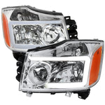Spec-D 04-15 Nissan Titan Headlights Projector Chrome/Clear G3