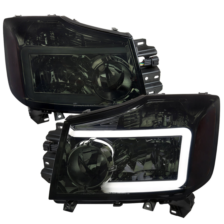 Spec-D 04-15 Nissan Titan Headlights Projector Smoked G3