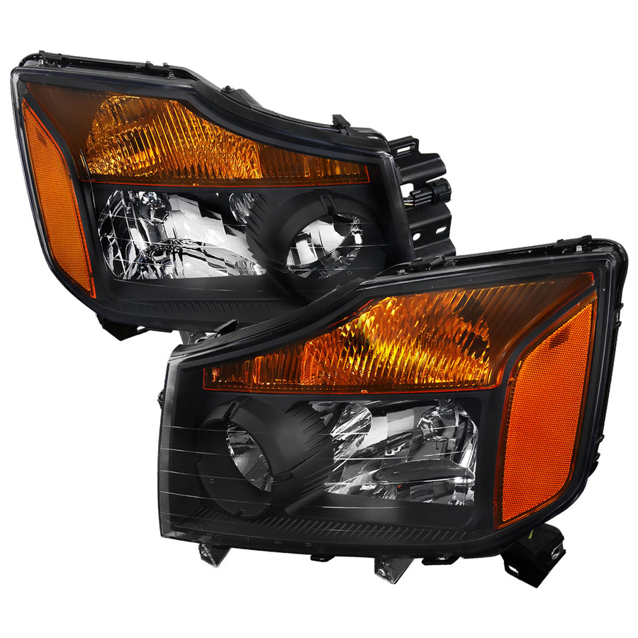 Spec-D 04-15 Nissan Titan/ 04-07 Armada Headlights OEM Style Black