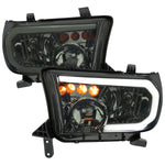 Spec-D 07-13 Tundra/08-17 Sequoia Headlights LED Tube Smoked
