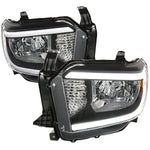 Spec-D 14-21 Tundra Headlights LED Bar OEM Style Black