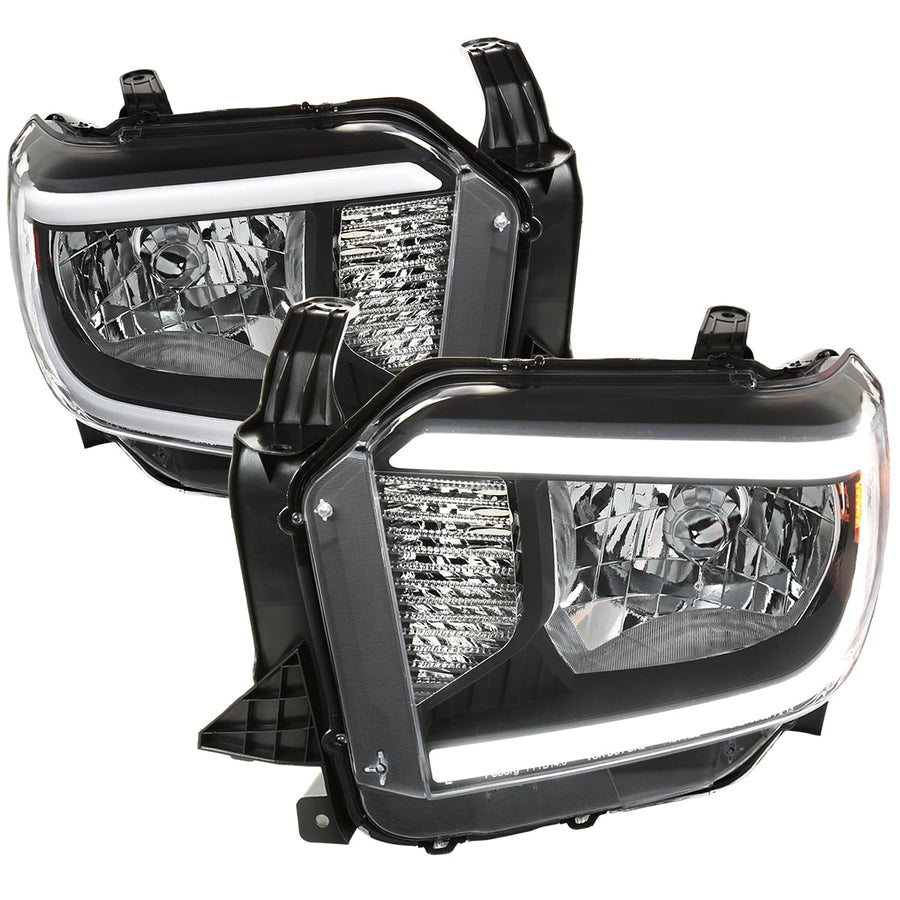Spec-D 14-21 Tundra Headlights LED Bar OEM Style Black