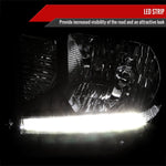Spec-D 14-21 Toyota Tundra OEM OEM Style LED Strip Headlights Blk
