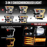 Spec-D 15-17 Ford F-150 Headlights Full LED Switchback Sequential.