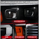Spec-D 15-17 Ford F-150 Led Light Bar Projector HID Headlight Black