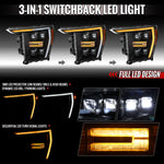Spec-D 21-23 F-150 SEQ Projector Headlights Halogen Matte Black/Clear