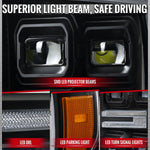 Spec-D 21-23 F-150 SEQ Projector Headlights Halogen Matte Black/Clear