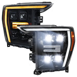 Spec-D 21-23 F-150 SEQ Projector Headlights Halogen Matte Black/Clear