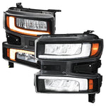 Spec-D 19-21 Chevy Silverado 1500 Headlights with SEQ Turns Black