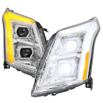 Spec-D 10-16 Cadillac SRX Projector Headlights Full SEQ LED DRL Chrome
