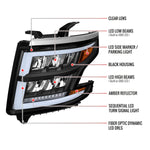 Spec-D 15-20 Chevy Tahoe Suburban Full DRL SEQ Matte Headlights Black