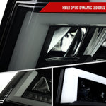 Spec-D 15-20 Chevy Tahoe Suburban Full DRL SEQ Headlights Black/Smoked