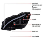 Spec-D 15-18 Mercedes C-Class W205 Headlights SEQ LED Blacl/Smoked